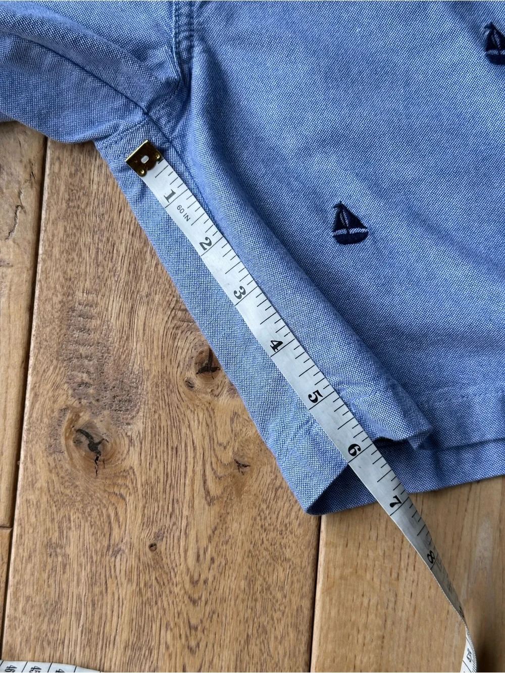 Gymboree Prep Fit Embroidered Sailboats Chambray Shorts size 7